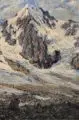Erich Lasse, Bergmassiv. 1. H. 20. Jh, Öl auf Rupfen