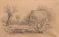 Ludwig Richter, (zugeschr.), Familienidyll. Mitte 19. Jh, Bleistiftzeichnung