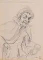 Eduard Winkler, Mephistopheles, 1948, Graphitzeichnung