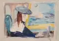 Ilske Schwimmer, Mädchen mit Baskenmütze. Ohne Jahr, Aquarell über Bleistift