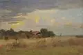 Gustav von Bechtolsheim, Küstenlandschaft mit aufziehendem Gewitter. Anfang 20. Jh, Öl auf dünner Malpappe, auf kräftige Malpappe aufgezogen