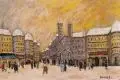 Antal Berkes, Winterlicher Abend in der Stadt. Ohne Jahr