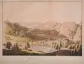 Ansicht aus dem Plauenschen Grunde hinter der Buschmühle nach Reisewitzens zu by Johann Friedrich Wizani, Um 1800, Umrißradierung, altkoloriert, offered Jun 2013