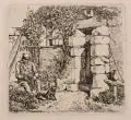 Johann Christoph Erhard, Der Alte und sein Spitzhund, 1817, Radierung auf China, auf kräftiges Papier aufgewalzt