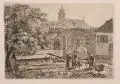 Johann Christoph Erhard, Die Wäscherin am Röhrbrunnen, 1817, Radierung auf China, auf kräftiges Papier aufgewalzt