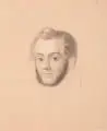 Albert Friedrich Korneck, (zugeschr.), Portrait eines Herren. 2. H. 19. Jh, Graphitzeichnung auf Papier