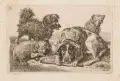 Johann Christian Reinhart, Vier Hunde