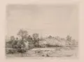Johann Christian Reinhart, (zugeschr.), Flusslandschaft mit einem Gehöft im Hintergrund