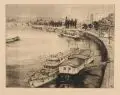 Fritz Kempe, Elbpanorama mit Dampfer/ Beim Bootsbau. Ohne Jahr, Mezzotinto und Aquatintaradierung auf Bütten
