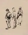 Paul Wieghardt, Vier figürliche Szenen. 1. H. 20. Jh, Feder- und Pinselzeichnungen auf Papier