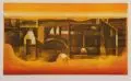 Wolfgang Beier, Schloß Albrechtsberg / Stadtlandschaft. 1990/ 1986, Farbradierung und -aquatinta auf Bütten