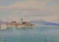 Rudolf Kargl, Wasserburg am Bodensee, Aquarell über Blei