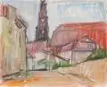 Blick auf die Dreikönigskirche, Dresden by Jean Kirsten, 1990, Gouache über Blei, offered Jun 2013