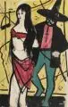 Egon Spieß, Drei Karnevalsdarstellungen, 1958, Mischtechniken, Wasserfarben und Tusche über Bleistift