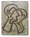 Christian Theunert, Paar, 1970, Bronze (Relief), braun und grün patiniert