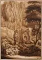 (Umkreis), Ruine in einer Parklandschaft by Johann Friedrich Wizani, Wohl 1798, Feder- und Pinselzeichnung in Sepia, partiell weiß gehöht, offered Mar 2013