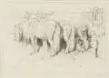 Charles Georg Lewis, The Stable, Radierungen