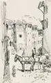 Richard Paul c, Körnerhaus in Loschwitz, Federzeichnungen in Tusche und zwei Graphitzeichnungen