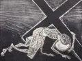 Hansen Bahia, Jesus fällt zum zweiten Mal unter dem Kreuz, Nach 1964, Holzschnitt