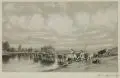 Mara von Minckwitz, (zugeschr.), Kuhtrieb am Fluß. Frühes 20. Jh, Graphitzeichnung, partiell weiß gehöht, auf grauem Papier