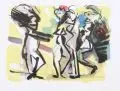 Peter Hoppe, Zum Paris-Urteil, 1987, Farblithographie auf Bütten