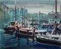 Richard Pusch, Zillen im Winter, Aquarell