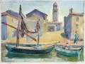 Herbert Tucholski, Chioggia, 1961, Farbradierung auf Japan