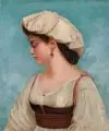 Antonio Zòna, (zugeschr.), Junge Italienerin in römischer Tracht. 1. H. 19. Jh, Öl auf Leinwand
