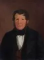Moritz Unna, Bildnis eines Herren in Felljacke, 1843, Öl auf Leinwand