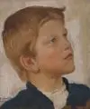 Richard Schaupp, Knabenkopf, 1910, Öl auf Malpappe