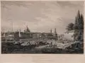 Christian Gottlob Hammer, Ansicht von Dresden, 1837, Kupferstich nach einem Gemälde von Otto Wagner