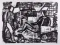 Wolfgang Leber, Zwei Akte. Ohne Jahr, Lithographie auf "Hahnemühle"-Bütten