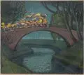 Richard Grimm, Umzug mit Laternen und Fahnen, 1911, Farblithographie auf Velin