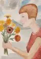 Erhard Hippold, Gussy mit Zinnien. Frühe 1930er Jahre