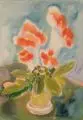Fred Walther, Stilleben mit Blumentopf, 1975, Aquarell