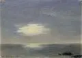 Friedrich Albert Schmidt, Seestück im Mondschein, 1906, Öl auf Leinwand, auf Pappe aufgezogen