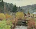 Alfred Thomas, Bewaldete Landschaft mit Bach, 1926, Öl auf Holz