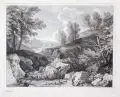 Joseph Wagner, Joseph (Appo) Wagner, Felsige Landschaft mit Schafhirten. 18. Jh, Kupferstich nach F