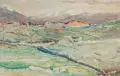 Renato Tomassi, Alpine Frühjahrslandschaft, 1937, Öl auf Sperrholz