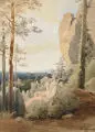 Blick in die Sächsische Schweiz by Gustav Adolf Thamm, 1882, Aquarell über Blei, offered Jun 2012