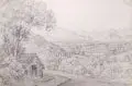 Remigius Adrianus Haanen, Ausblick in ein weites Tal mit Schloß. 2. H. 19. Jh