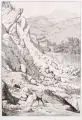 Max Klinger, Bergsturz, 1881, Aquatintaradierung auf aufgewalztem, französischen China