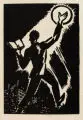 Frans Masereel, Der Optimist, Holzschnitte auf Japan bzw. auf chamoisfarbenem "Arches"-Bütten. "Der Optimist" auf einem gefalteten Bogen als Jahresgruß der Pirckheimer-Gesellschaft montiert