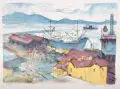 Erhard Hippold, Burgas, 1964, Farblithographie