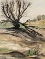 Jutta Schlichting, Alte Weide, 1986, Aquarell auf Bütten