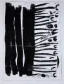 Gil Schlesinger, Abstrakte Form, 1977, Monotypie in Schwarz und Gold auf grauem Vergé-Papier