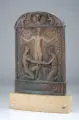 Josef Müllner, Hochzeitstafel für Oblt. Paul Schütz, 1916, Bronze, gegossen, braun patiniert, und Marmor