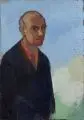 Heinrich Burkhardt, Selbstbildnis, 1977, Öl auf Hartfaser