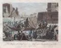 Paul Jakob Laminit, Man trägt die Brustbilder des Herzogs von Orleans und Herrn Neckers auf den Platz Ludwig XV, Kupferstiche, koloriert