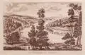 Carl Gustaf Gillberg, Die Thalelbe bey Batsta, Aquatinten in Rotbraun auf Bütten